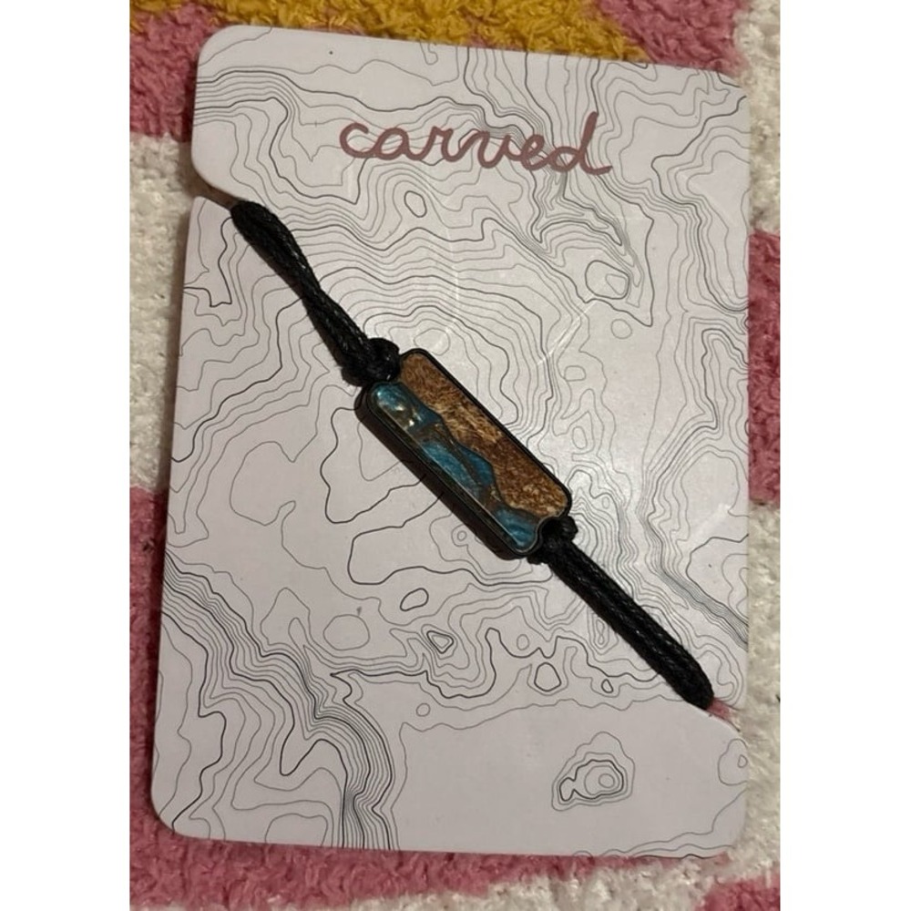 NEW Carved Bracelet - One‎ of a Kind Burl Wood & Resin Inlay Unisex Bracelet